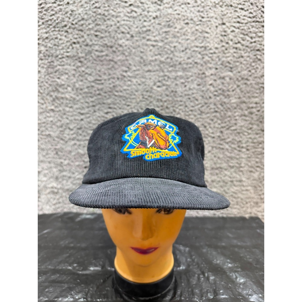 Vintage Joe Camel Smooth Character Corduroy Snapback Hat Black One Size NWOT